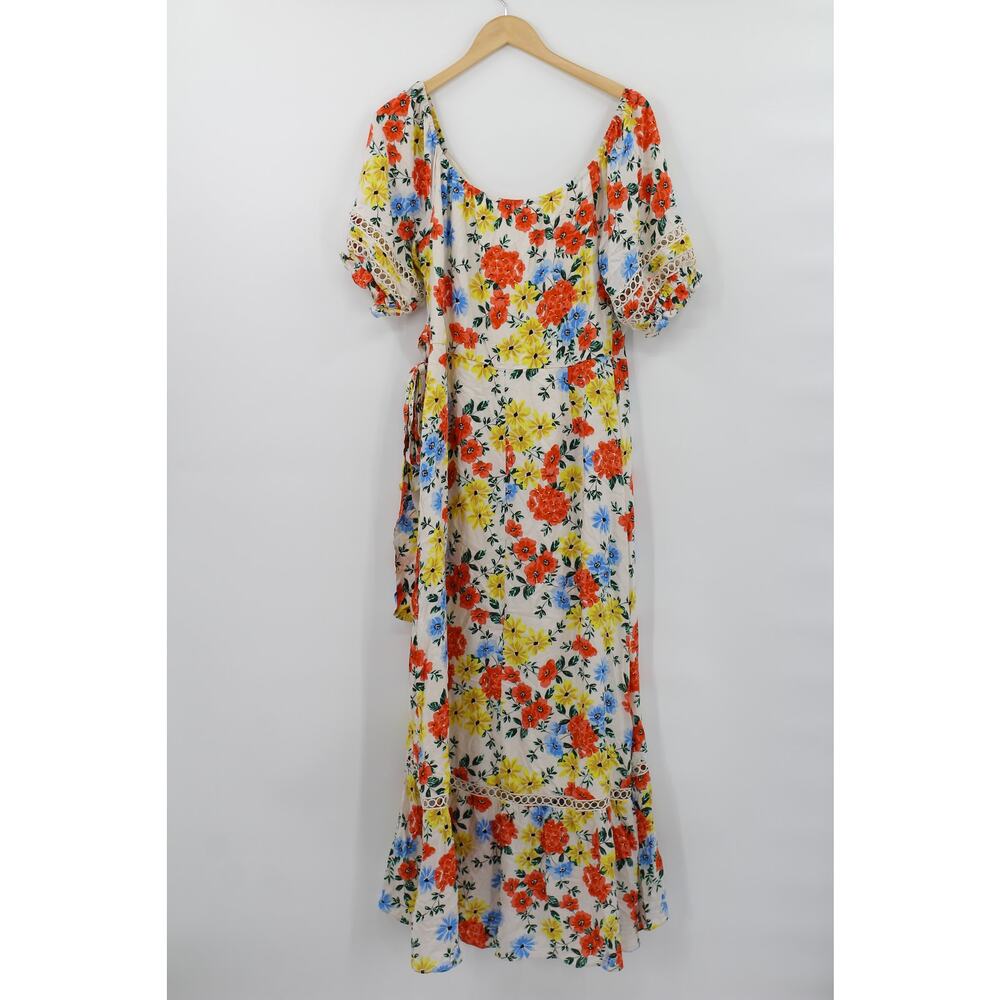 NWT Lost and Wander‎ floral flowy maxi wrap dress womens large cottagecore fairy